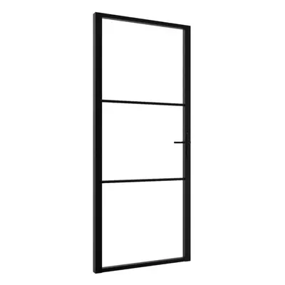 vidaXL Interior Door Barn Door Sliding Door ESG Glass and Aluminium Black