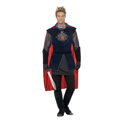 Smiffy's Adult Men's King Arthur Deluxe Costume, Top, Cape, Gloves, Bootcovers