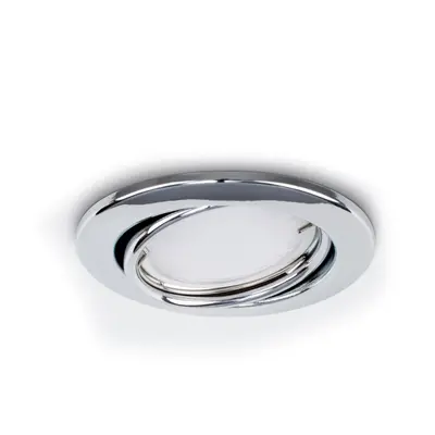 Pack of Fire Rated Polished Chrome Tiltable GU10 Recessed Ceiling Downlights