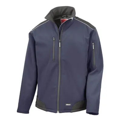 (S, Navy/Black) Result Mens Ripstop Soft Shell Breathable Jacket