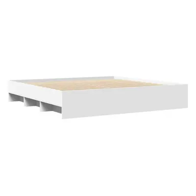 vidaXL Bed Frame Bed Base Mattress Foundation White 200x200 cm Engineered Wood