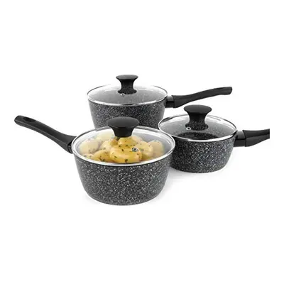 Salter BW05751S Megastone Collection Non-Stick Forged Aluminium Piece Saucepan Set, 16/18/20cm, 