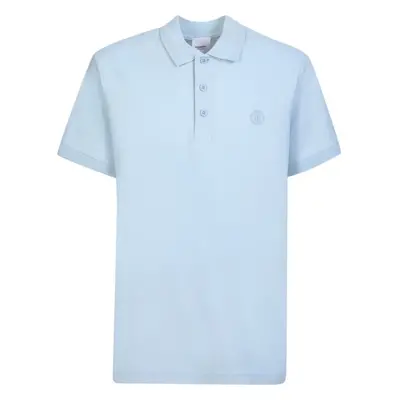 (M) Burberry Branded Circle Logo Sky Blue Polo Shirt