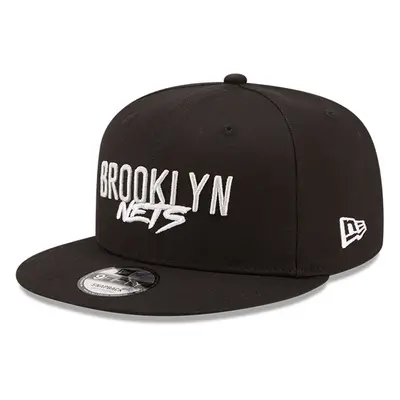 (SM, Black) New Era Brooklyn Nets NBA Script Team 9FIFTY Baseball Cap Hat - Black