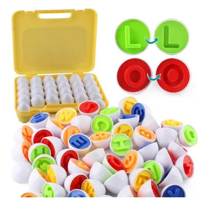 Children Simulation Eggs Toy English Letter Matching Egg Assembly Toy Graphics Cognitive Toy