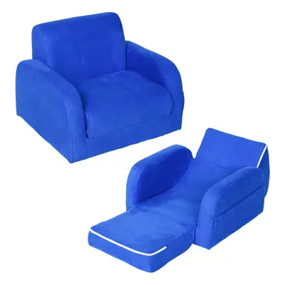 HOMCOM Kids Sofa Bed Children Armchair Folding Toddler Chair Couch Blue