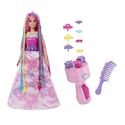 Doll, Fantasy Hair with Braid and Twist Styling, Rainbow Extensions, Twisting Tool with Accessor