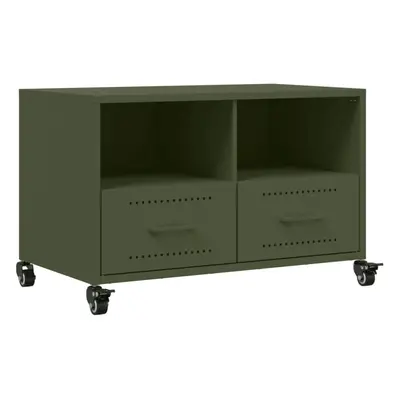 vidaXL TV Cabinet TV Stand TV Unit Media Cabinet Olive Green Cold-rolled Steel