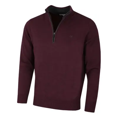 (3XL, French Burgundy) Calvin Klein Mens Knit Cotton 1/2 Zip Golf CK Top Sweater