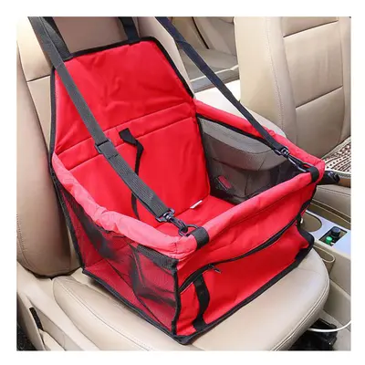 (Red) Foldable Pet Safety Travel Car Safe Cat Dog Front Seat Carrier