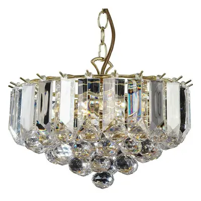 3 Light Chandelier Pendant BRASS & ACRYLIC Shade Hanging Ceiling Lamp Holder