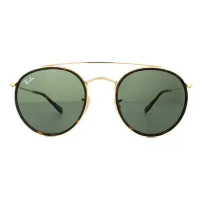 Ray-Ban Sunglasses Round Double Bridge 3647N Gold Green