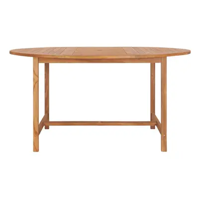 vidaXL Solid Teak Wood Garden Table 150cm Kitchen Dining Room Picnic Table