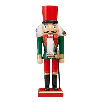 (Green) 25cm Wooden Nutcracker Doll Soldier Vintage Handcraft Decoration Gifts