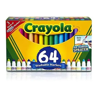 Crayola Ultra-Clean Broad Line Washable Markers-Assorted Colors 64/Pkg