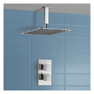 Lotus Ceiling Rainfall Shower Head with Concealed Thermostatic Control