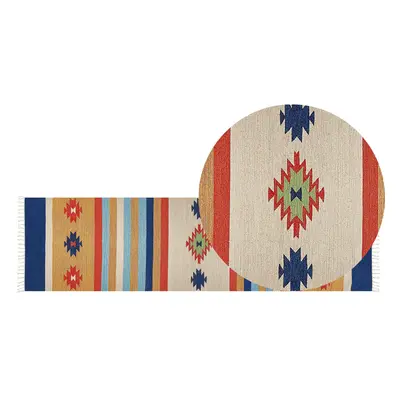 Cotton Kilim Area Rug x cm Multicolour TARONIK