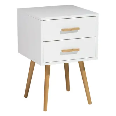 2 Drawer Bedside Table ALABAMA White