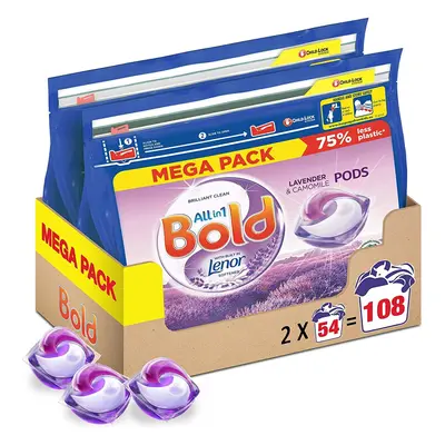 Bold All-in-One Pods Washing Liquid Laundry Detergent Tablets/Capsules, Lavender and Camomile Sc