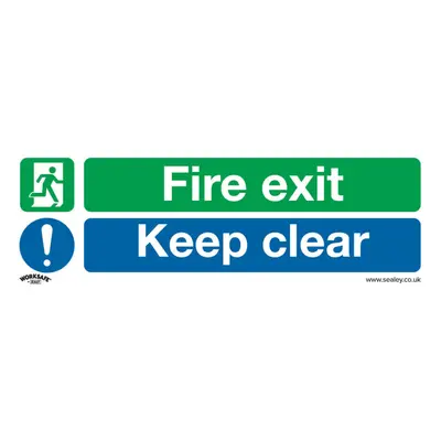 10x FIRE EXIT KEEP CLEAR Health & Safety Sign Rigid Plastic x 100mm Warning