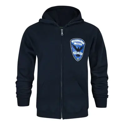 (L, Blue) DC Comics Mens Arrow Starling City Metro Police Full Zip Hoodie