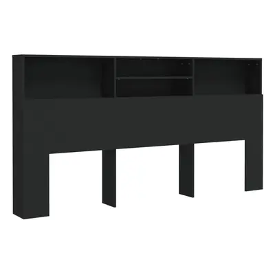 (black) vidaXL Headboard Cabinet Bedroom Bookcase Backboard Bed Header Storage Cabinet