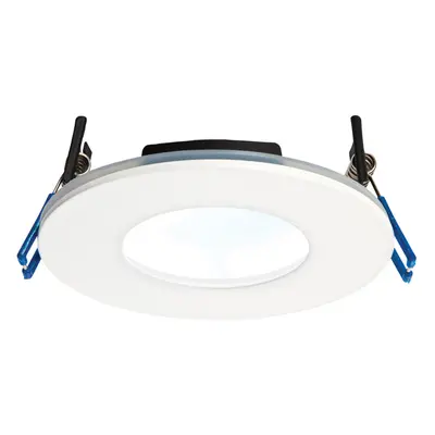 Matt White Recessed Bathroom Downlight - 9W Cool White LED - IP65