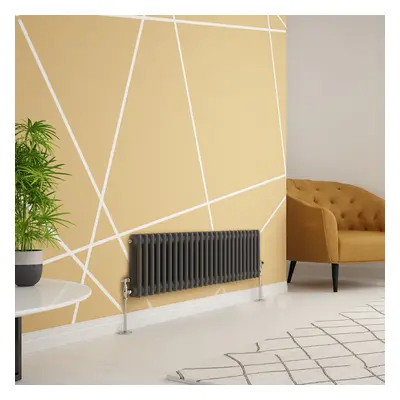 (300 x 1190mm Double, Anthracite) PlumbGalaxy Traditional-Style Cast Iron Radiator