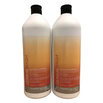 Redken Genius Wash Cleansing Conditioner Unruly Hair DUO 33.8 OZ Each