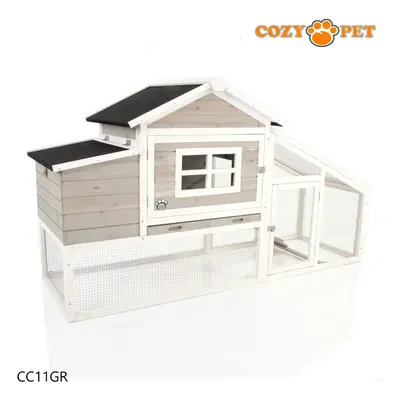 Chicken Coop Cozy Pet Grey Hen House Poultry Ark Rabbit Hutch Run Coup CC11GR