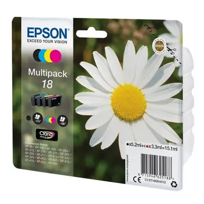 Epson Multipack 4-pack blackyellowcyanmagenta original ink cartridge C13T18064012