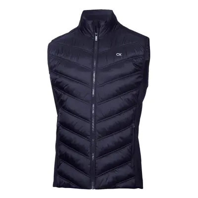 (M, Navy) Calvin Klein Mens Frontera Moisture Wicking Full Zip Hybrid Golf Gilet