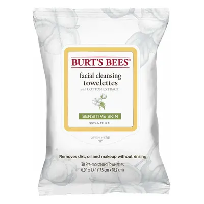 Burt's Bees 99.1 Percent Natural Facial Cleansing Towelettes, Wipes for Sensitive Skin with Cott