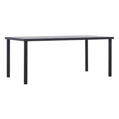 vidaXL Dining Table Black and Concrete Grey 180x90cm MDF Kitchen Furniture