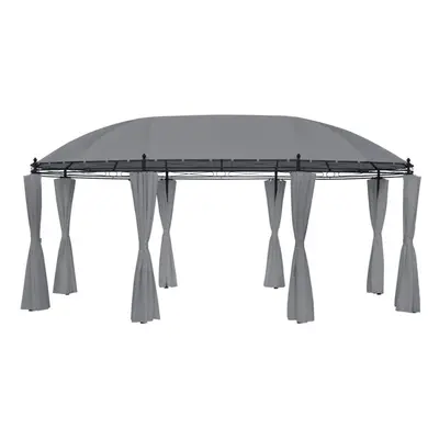 vidaXL Gazebo With Curtains 520cm Anthracite Sturdy Canopy Shelter Party Tent