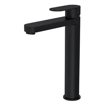 Round Tall Mono Basin Mixer Tap - Matt Black