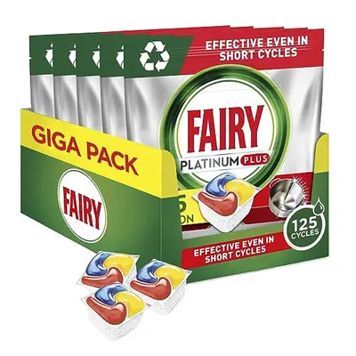 Fairy Platinum Plus Complete All-In-1 Dishwasher Tablets Bulk, Tablets, Lemon, With Anti-Dull Te