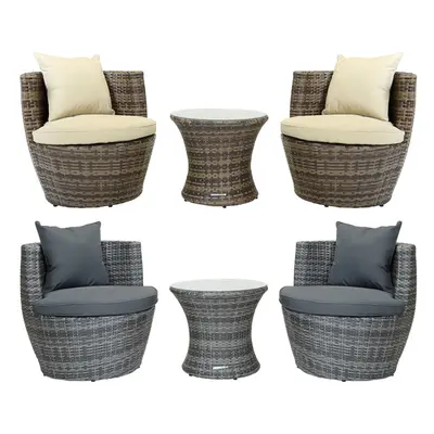 Charles Bentley Piece Rattan Stacking Outdoor Patio Furniture Set - Fully Assembled in Natural /