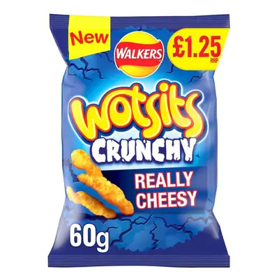 Walkers Wotsits Crunchy Really Cheesy Snacks Crisps 60g (Pack of 15)