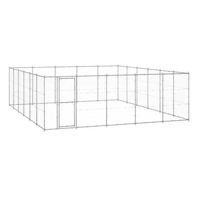 vidaXL Outdoor Dog Kennel Galvanised Steel 36.3 m? Patio Puppy Dog House Cage