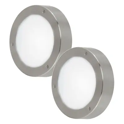 2 PACK IP44 Outdoor Wall Light Stainless Steel 5.4W Built in LED Porch Lamp