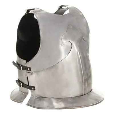 vidaXL Medieval Knight Body Armour Cuirass Replica LARP Silver Steel Replica