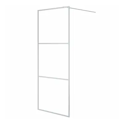 vidaXL Walk-in Shower Wall Silver 80x195 cm Clear ESG Glass Shower Screen