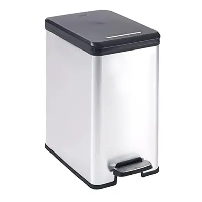 CURVER Deco-Slim 25L Waste Bin, Black/Silver Metallic, x x cm