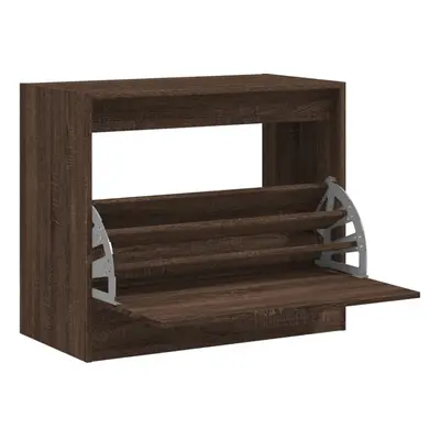 (brown oak, x x cm) vidaXL Shoe Cabinet with Flip-Drawers Shoe Storage Shelf Shoe Rack Cupboard