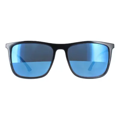 Police Sunglasses SPL770M Vibe Z42B Shiny Black Smoke Mirror Blue