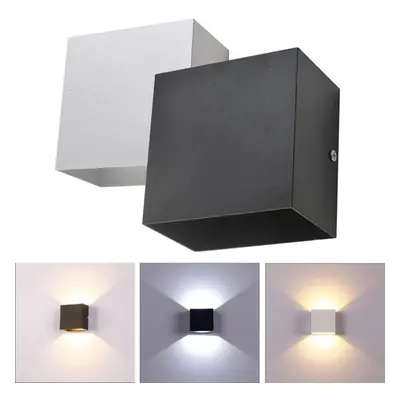 (Silver, White Light) 12W COB LED Up Down Wall Lamp Waterproof IP65 for Outdoor Indoor Living ro