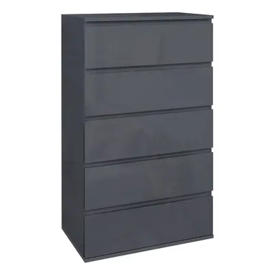 HOMCOM Bedroom Chest of Drawers, High Gloss Drawers Dresser, Drawer Unit