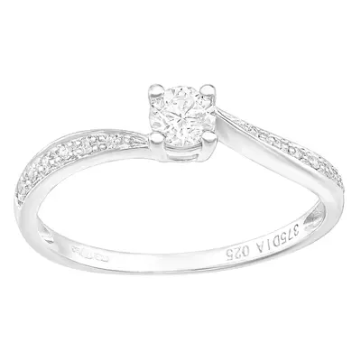 (L) Jewelco London 9ct White Gold And 0.25ct Diamond Engagement Ring