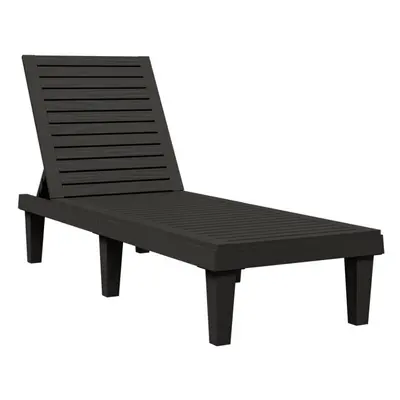 (black) vidaXL Sun Lounger Recliner Chaise Lounge Sun Bed Chair Day Bed Polypropylene